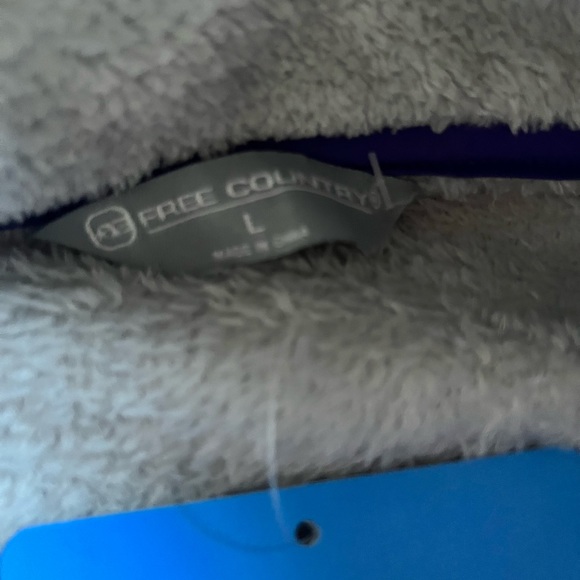 Free Country NWT Stone Grey with Purple Trim Pullover 1/4 Zip Size Large - Picture 4 of 8